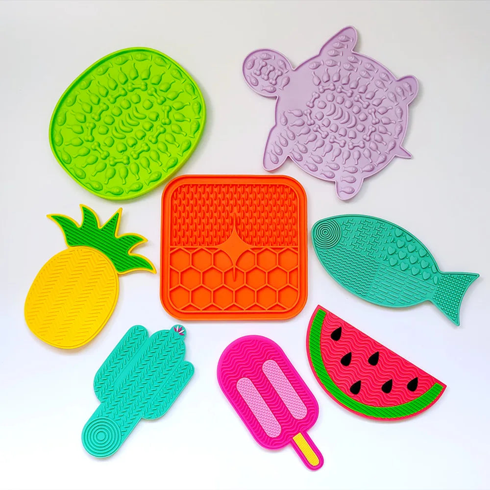 Suitable for Pets Weighing Less Than 3 Kilograms Mat Cats Slow Food Bowls Suction Cup Feeding Food Silicone Lick, Product Small