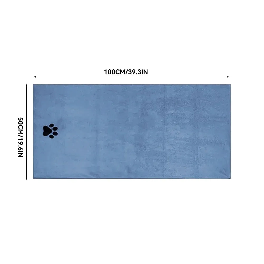 35*75cm/50*100cm Microfiber Pet Bath Towel Embroidered Super Soft Absorbent Cat for Dogs Grooming Supplies