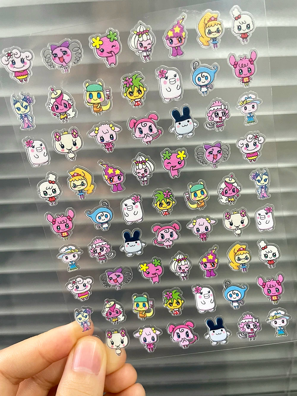 Kawaii Y2K Cute Pet Japanese Anime Self Adhesive Nail Sliders Pixel Style Mini Hand Account Diy Accessory Korean Nail Sticker