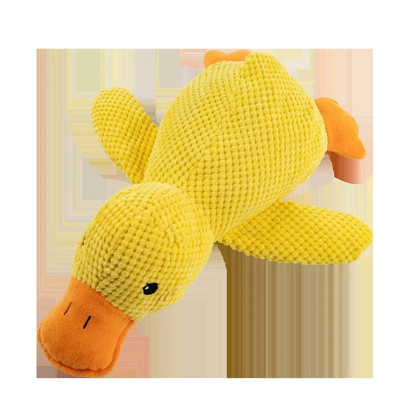 Dog Plush Duck Toy, Squeaky Bite Resistant Pet Toy, Teeth Grinding Relief Companion Sleeping Duck for Dog Chew Play