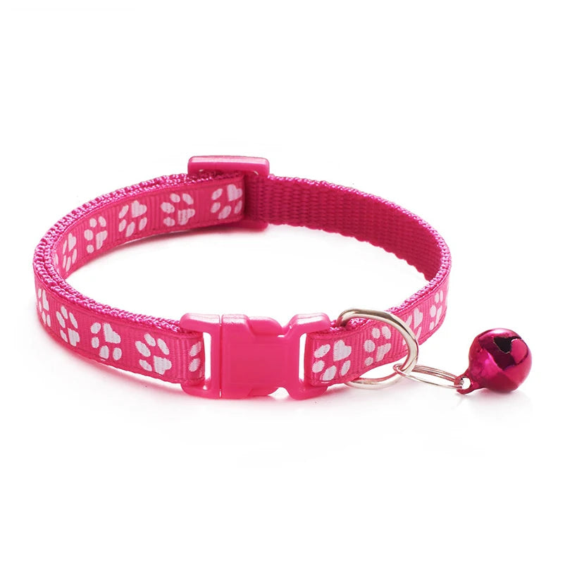 New hot pet for cat bell collar dog print cat collar multi-color optional necklace ring cat rope collar pet supplies