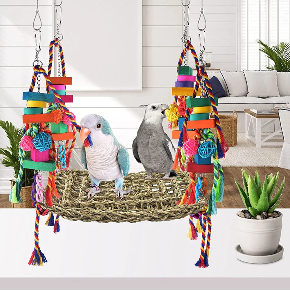 Parrot toys, climbing nets, hammocks, large bird toys, birdcage accessories, bird toys