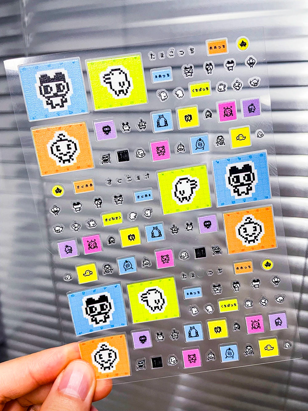 Kawaii Y2K Cute Pet Japanese Anime Self Adhesive Nail Sliders Pixel Style Mini Hand Account Diy Accessory Korean Nail Sticker