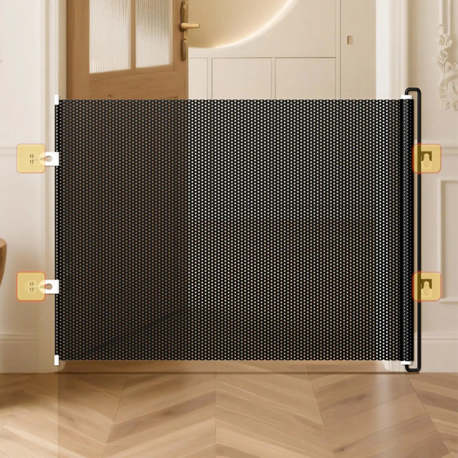 Indoor Retractable Pet Safety Gate Baby Barrier Plastic Mesh Fence Stair Barrier for puppy Kitten Prevent Crawl