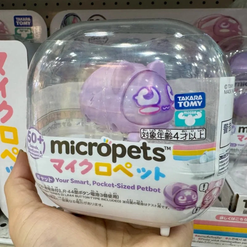 Genuine Takara Tomy Micropets Pocket-Sized Petbot Cat Rabbit Dog Series Electron Pet Interaction Machine Toy Birthday Gifts