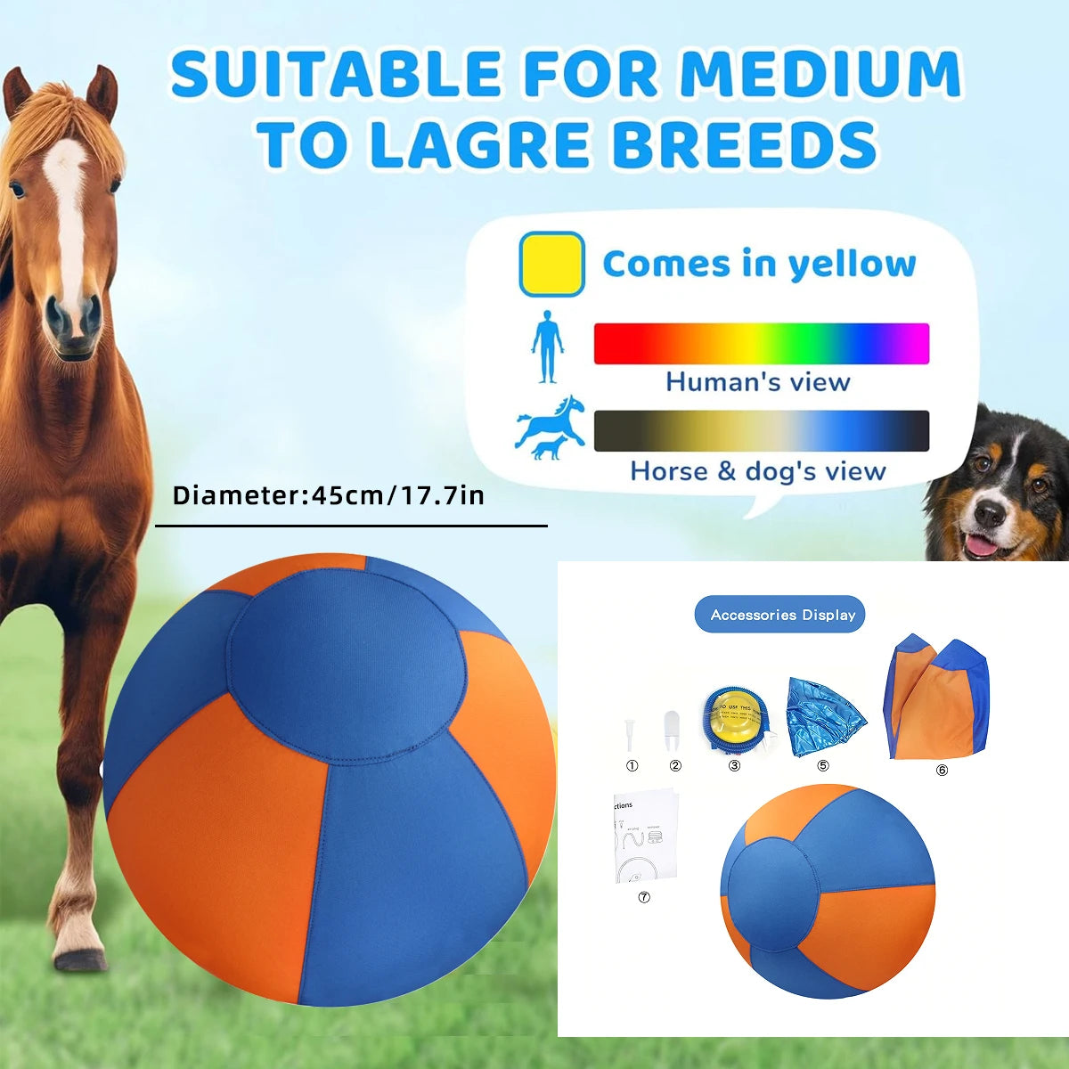 Dog Giant Toy Ball Large Pet Outdoor Training Supplies Children's Interactive Game Toys Interest Play Balls Dog Like Colors Ball