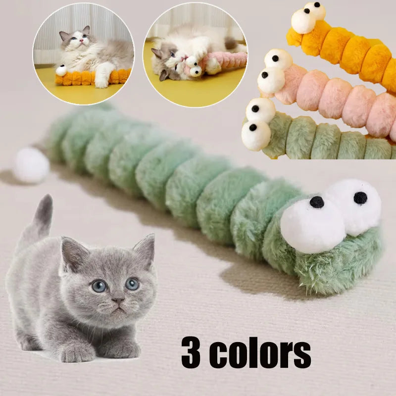 Plush Cat Chew Toy Cushion Caterpillar Catnip Pillow Teaser Toys for Cats Soft Interactive Cat Toy Supplies