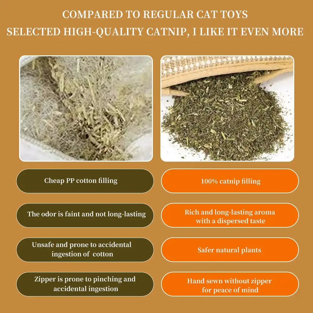 Catnip Pillow Cat Interactive Toys Indoor Kitten Scratching And Kicker Toys, Drives Bored Cats Crazy With Fun Interactive Chew