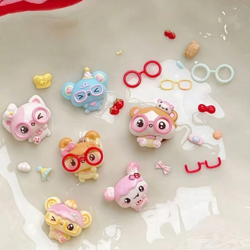 Silicone Nail Art Mold Cute Cartoon Pet Bear Frame Dessert Accessory 3D Nail Art Design Tool Essential for Nail Artists