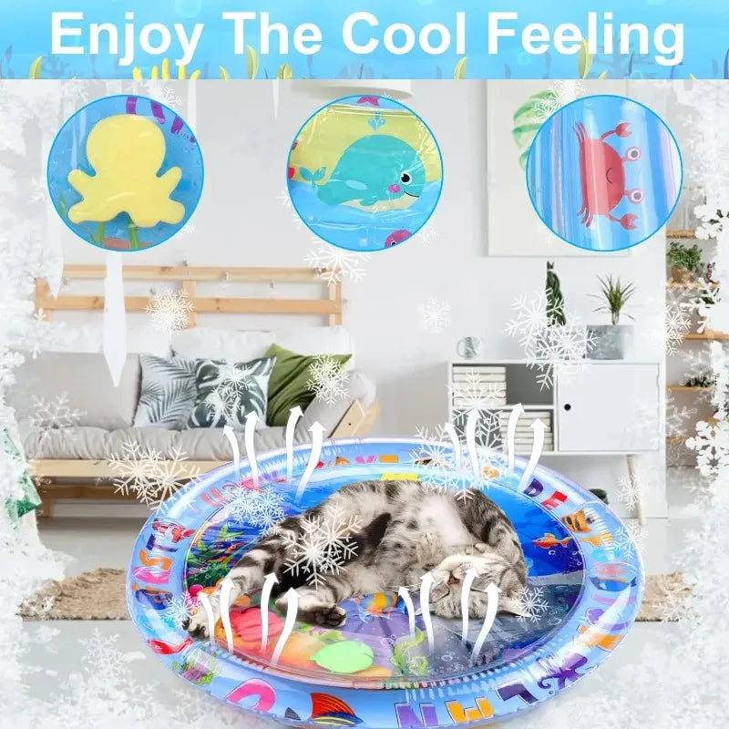 Pet Water Mat Cat Inflatable Play Mat Thickened Baby Crawling Mat Promote Baby Exercise Sea Life Swimming Ring Pet Products