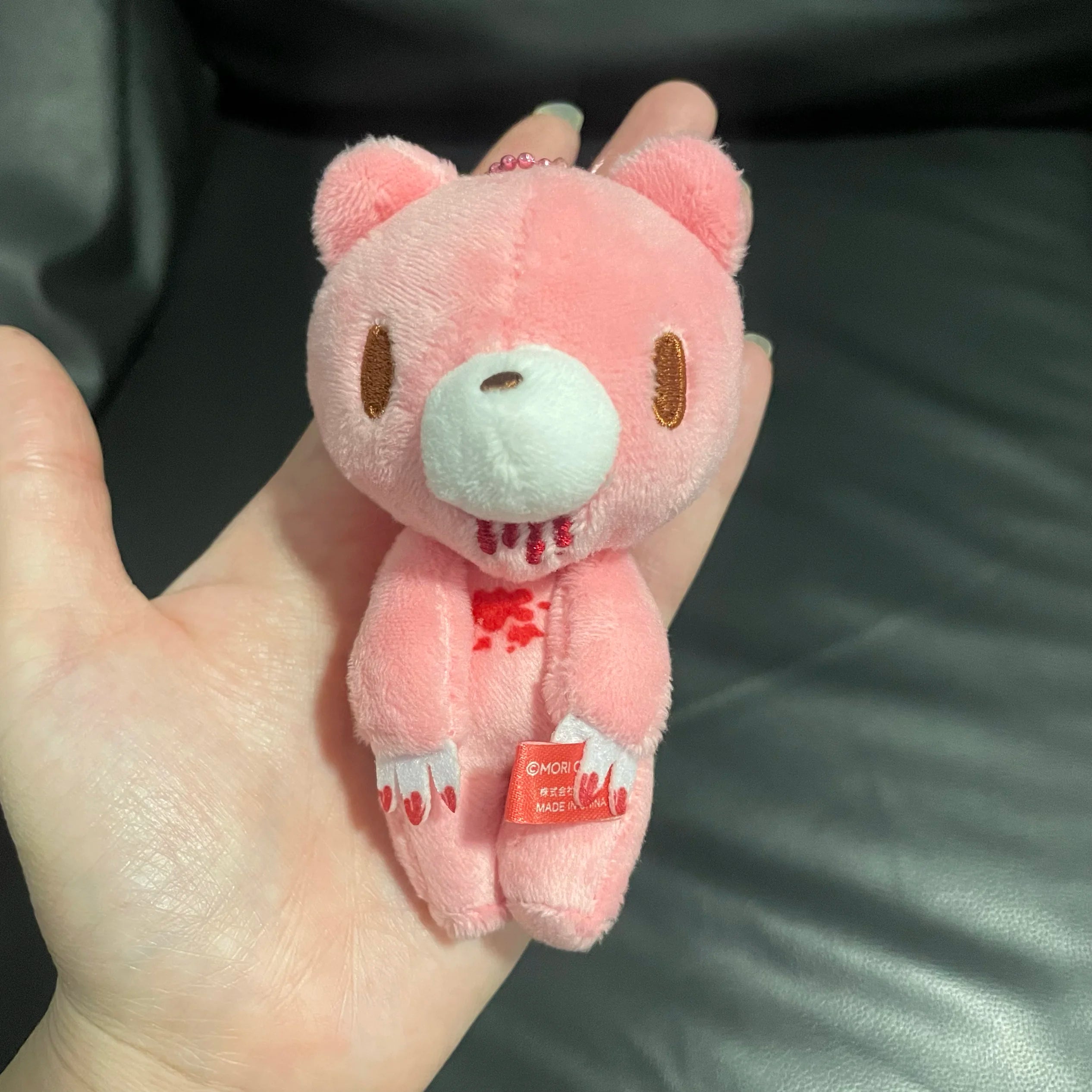 12cm Pink Bear Plush Pendant Toy Bloodthirsty Pink Bear Gift Doll Pet Companion Toy Accessories Christmas Birthday Girl Gift
