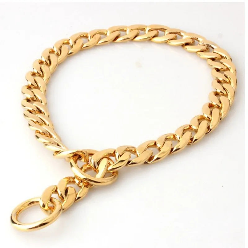 Luxury Dog Collar Gold Dog Chain Choker For Pitbull Bulldog Teddy French Bulldog Metal Collar Pet Necklace Pets Jewelry Products