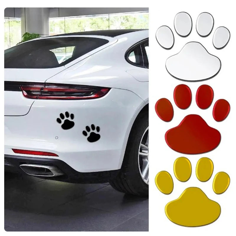 Car Stickers Creative Decals Paw 3D Animal Dog Cat Foot Prints Decal Car Motocycle Sticker Car Accessories