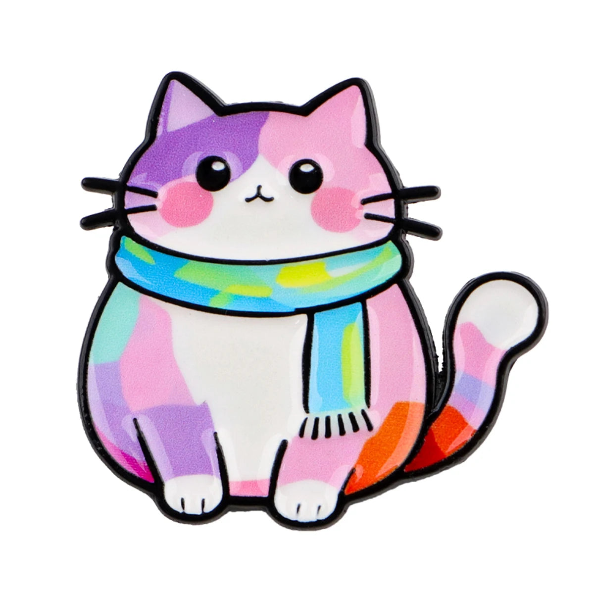 Cute Rainbow Galaxy Cat Enamel Pins Kawaii Cartoon Brooches Animal Lapel Badges Jewelry Gifts for Cat Lovers & Pride Accessories