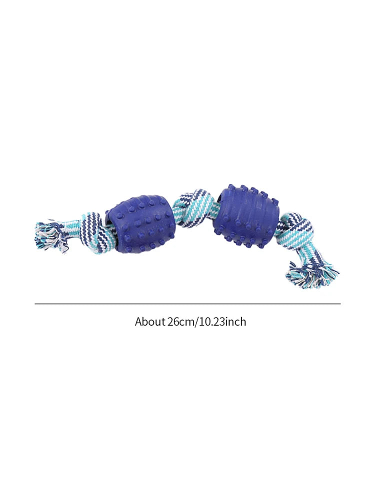 Double knot cotton cord with ball dog toy teeth grinding toy teeth cleaning pet products