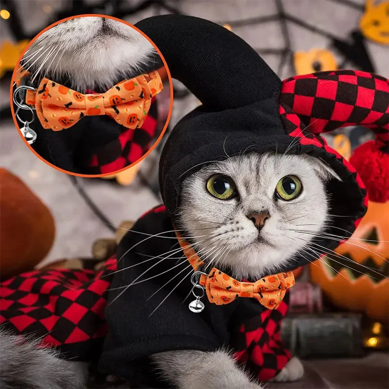 Pet Breakaway Cat Collar Halloween Adjustable Tie Bow Cute Puppy Kitten Collars Rabbit Accessories Products