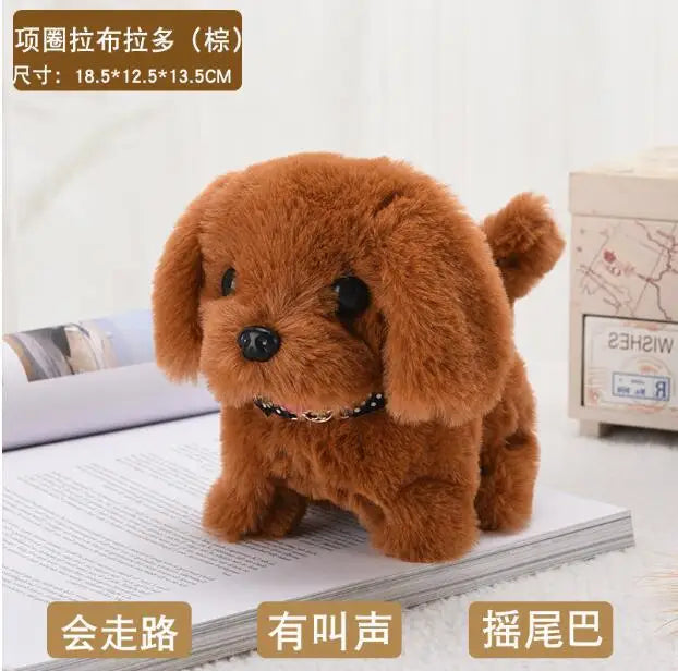Electric Plush Dog Toy Walking Barking Moving Machine Simulation Plush Pet Toy for Dogs Interactive Play and Entertainment