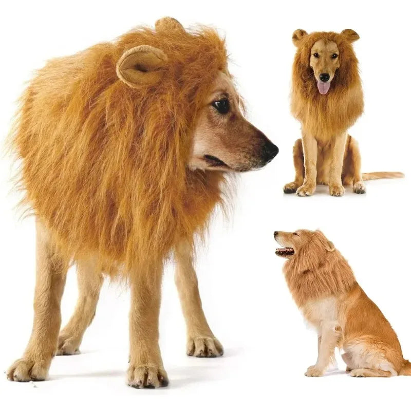 Large Dog Ears, Pet Accessories Cute Pet Dog Role-playing Costumes Lion Mane Dog Costumes Realistic Lion Wigs