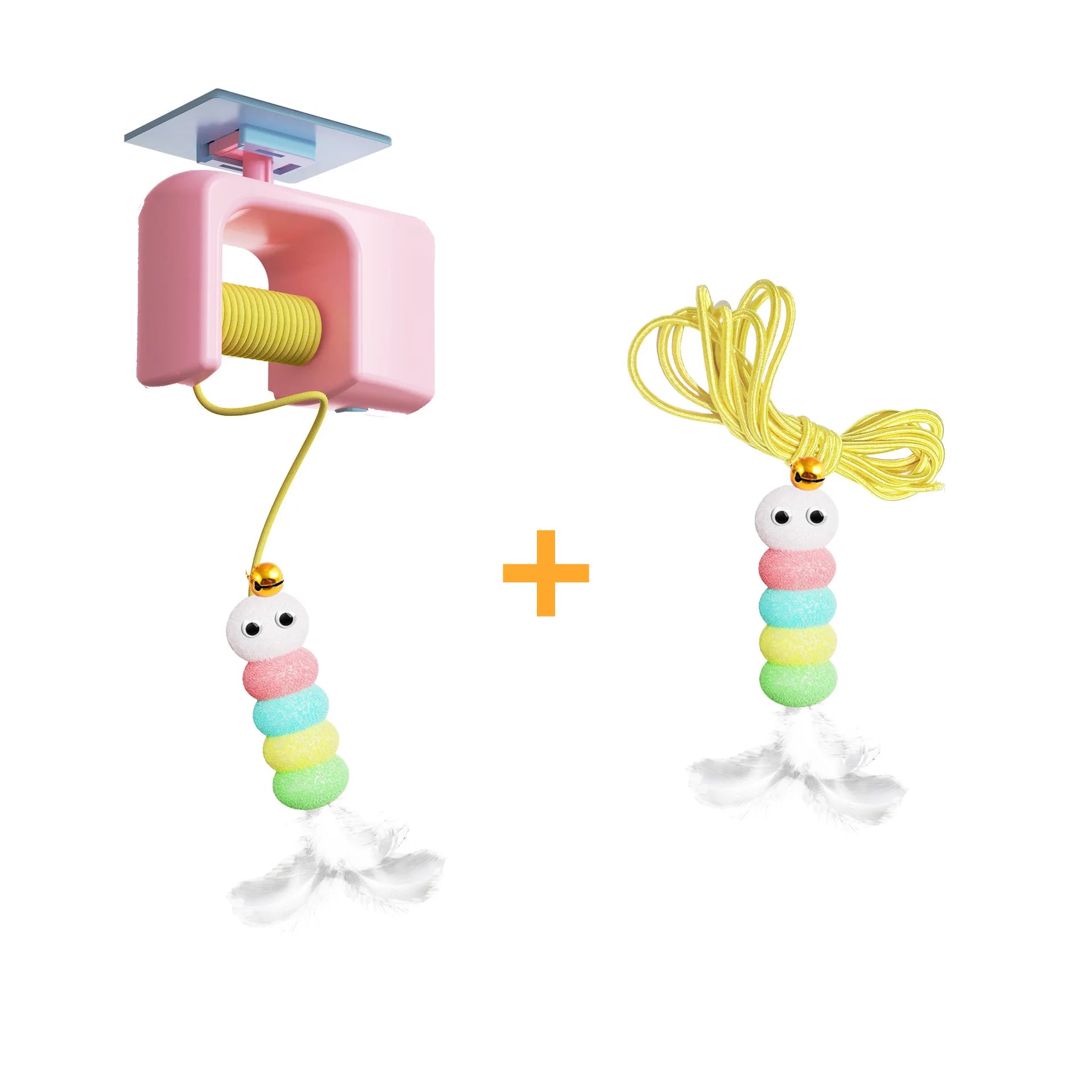 New Electric Cat Toy 2 Ropes Smart Hanging Door Automatic Swing Feather Toy Interactive Self-entertainment Cat Teaser Toy