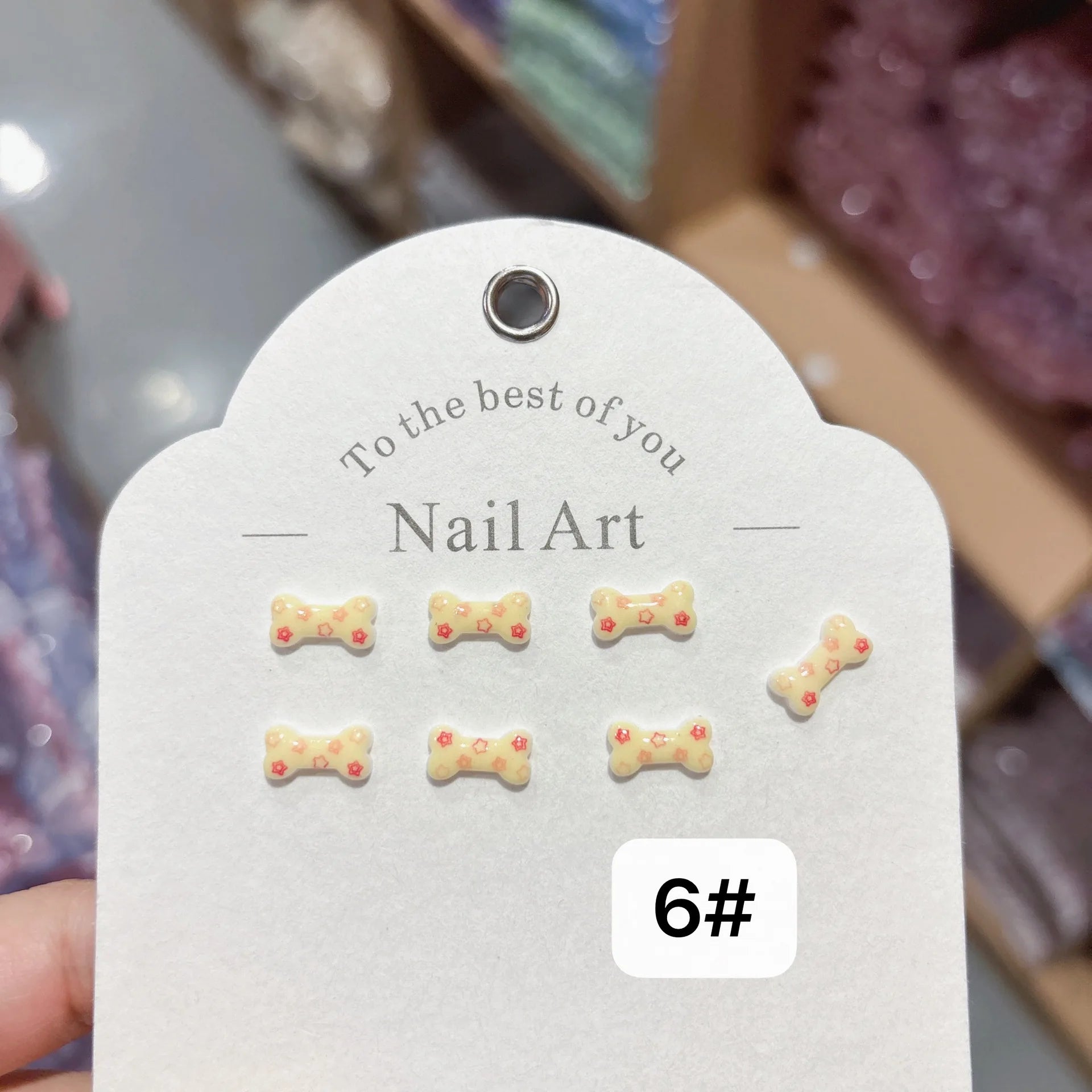 100Pcs Happy Dopamine Dog Bone Nail Charms - 3D Playful Resin Decor for Cheerful DIY Manicures