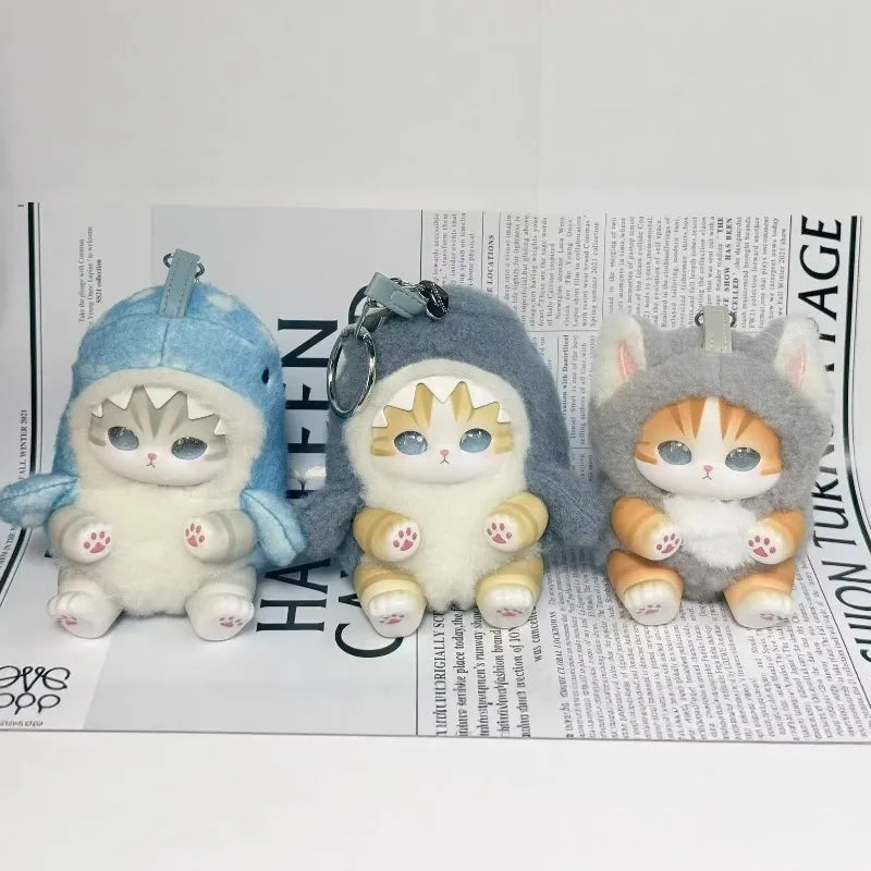 Cute Cat Doll Plush Keychain, Animal Dress Modeling, Vinyl Doll，bag Decoration Pendant,Surprise Blind Box，ideal Toy Gift Pendant