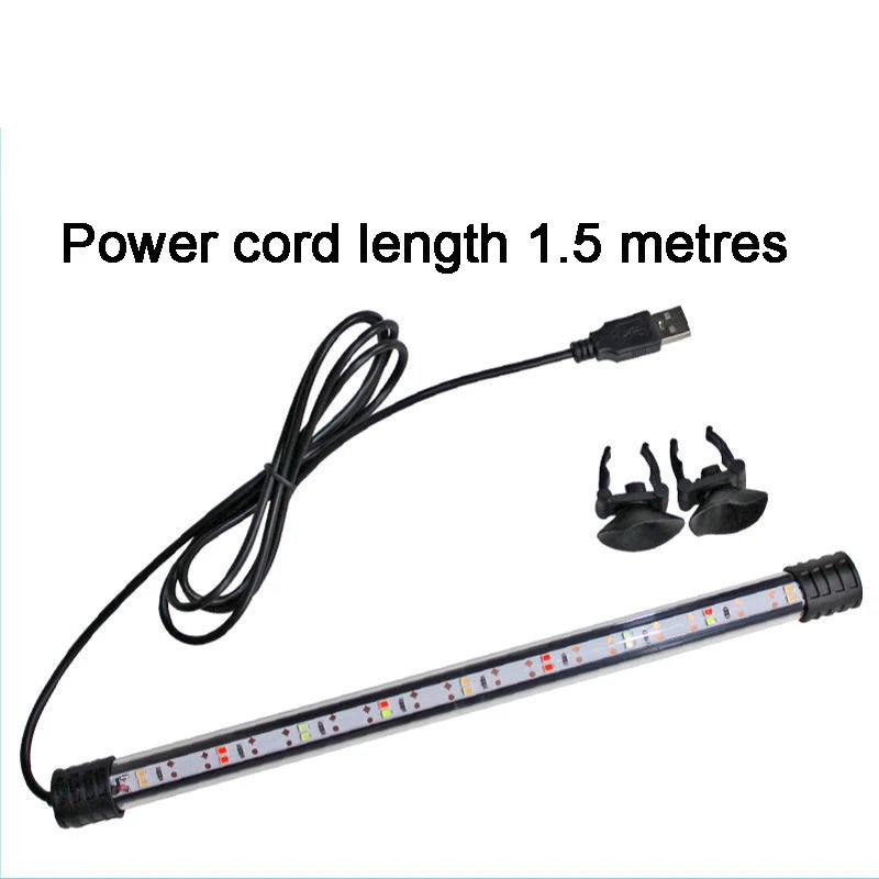 18-58cm USB Plug Aquarium Light LED Waterproof Fish Tank Light Underwater Lighting Submersible Lamp Plant Grow Lamp 110-240V