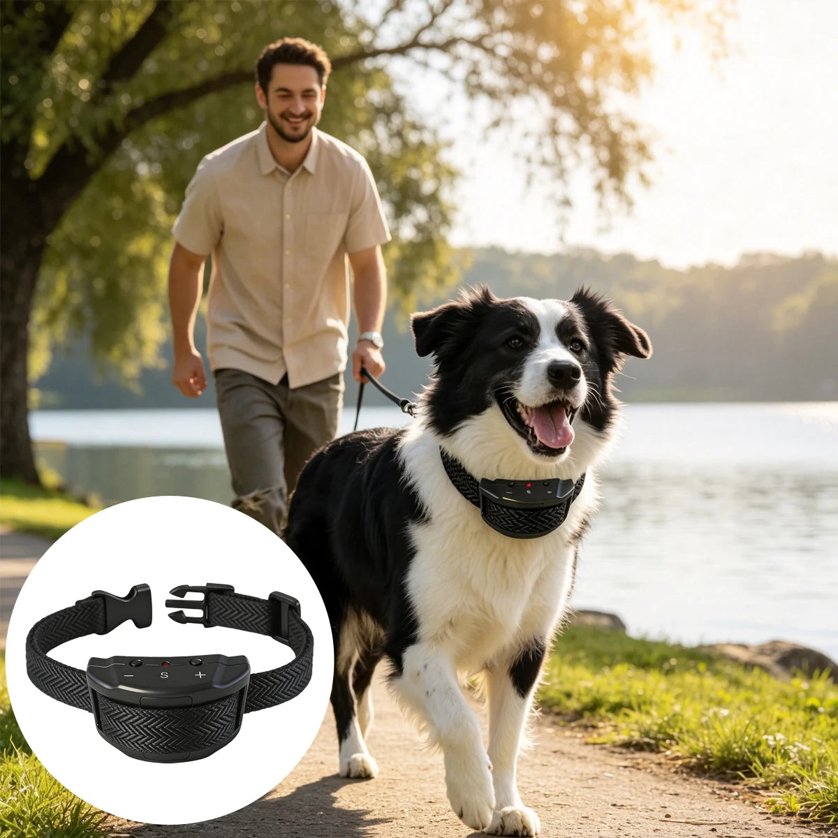 Automatic Anti-barking Click Training Waterproof Shock Collar Electric Dog Anti-bark Device for Dogs Stop Big Pets Products Pet