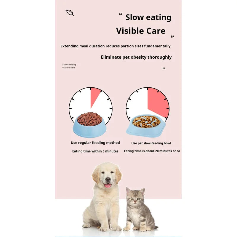1PC Pet Slow Food Bowl Anti Choking Dog Bowl Dog Bowl Anti Overturning Pet Food Supplies and Feeding Device