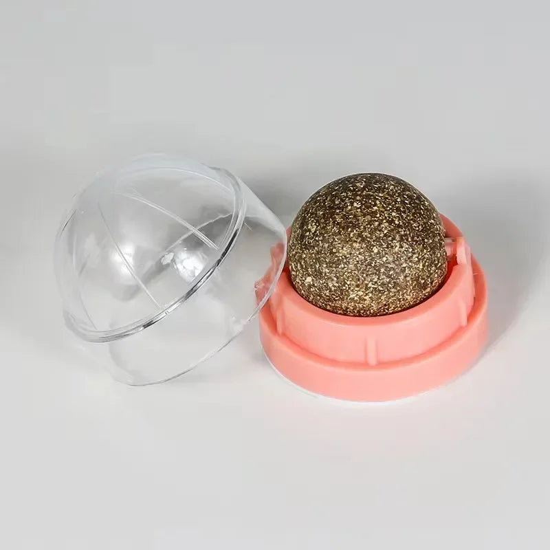 Cat Toy Catnip Cat Wall Stick-on Ball Toy Scratchers Treats Healthy Natural Removes Balls to Promote Digestion Cat Grass Snack
