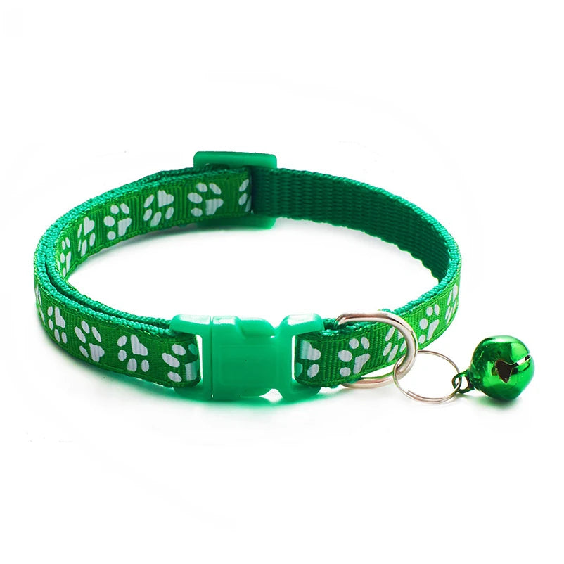 New hot pet for cat bell collar dog print cat collar multi-color optional necklace ring cat rope collar pet supplies