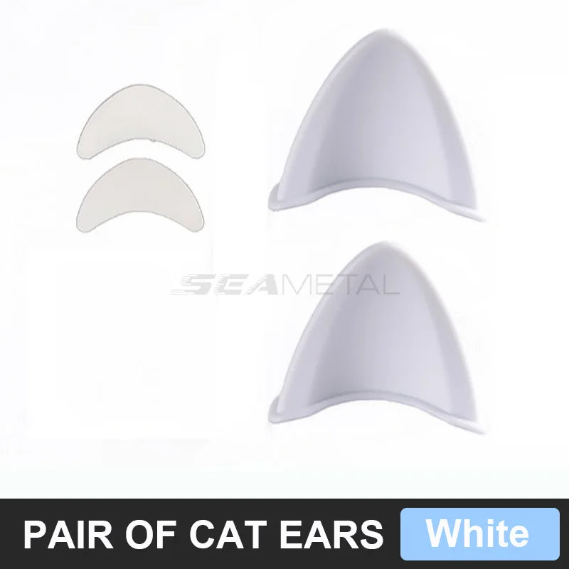BLALION 2pcs Helmet Cat Ears Decoration Motorcycle Electric Car Driving Styling Cute Cat Ears Stickers Decor Helmet Accessories