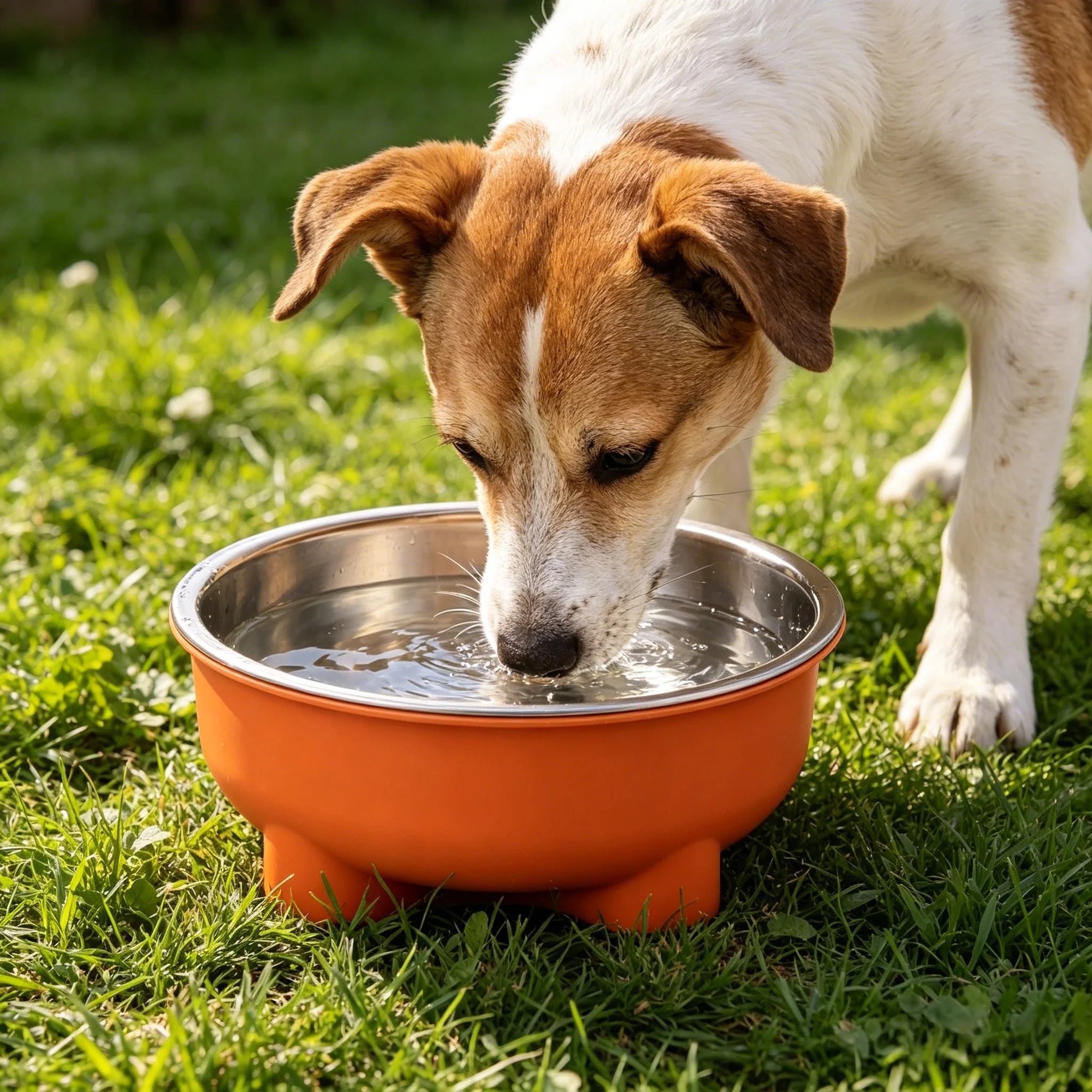 1/4PCS 600ml Capacity Stainless Steel Pet Bowl: Detachable, Easy-Clean Dog & Cat Dish with Non-Skid Bottom for Secure