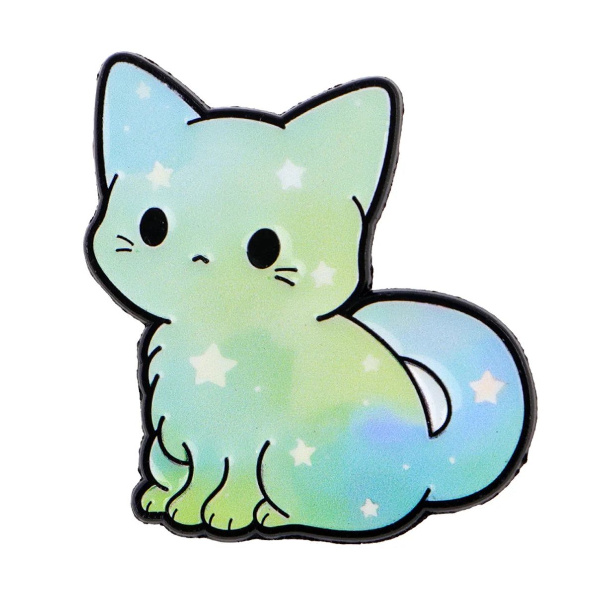 Cute Rainbow Galaxy Cat Enamel Pins Kawaii Cartoon Brooches Animal Lapel Badges Jewelry Gifts for Cat Lovers & Pride Accessories