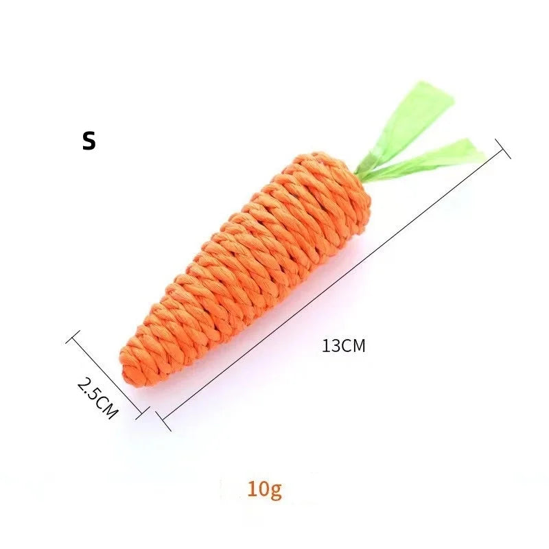 Fun Cat Teething Stick Sound Carrot Cuddle Toy Anti-Bite Scratch Board Pet Supplies for Interactive Entertainment