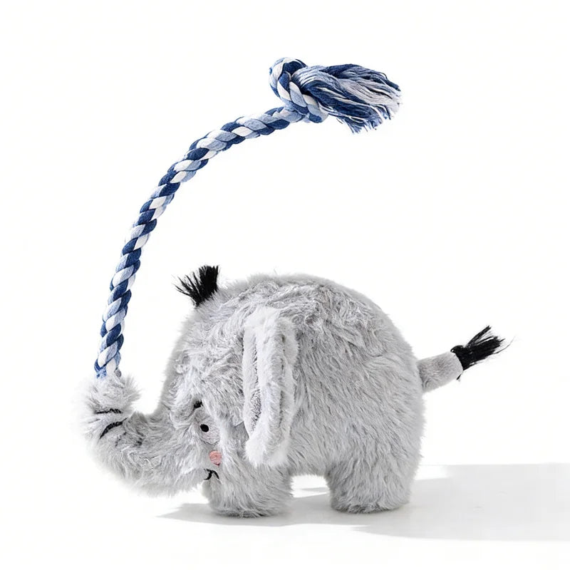 Cute Animal Rope Indestructible Plush Dog Play Knotted Toy With Squeaker Pet Supplies Safe Dog Tough Toys Puppy Tooth Chew Toy