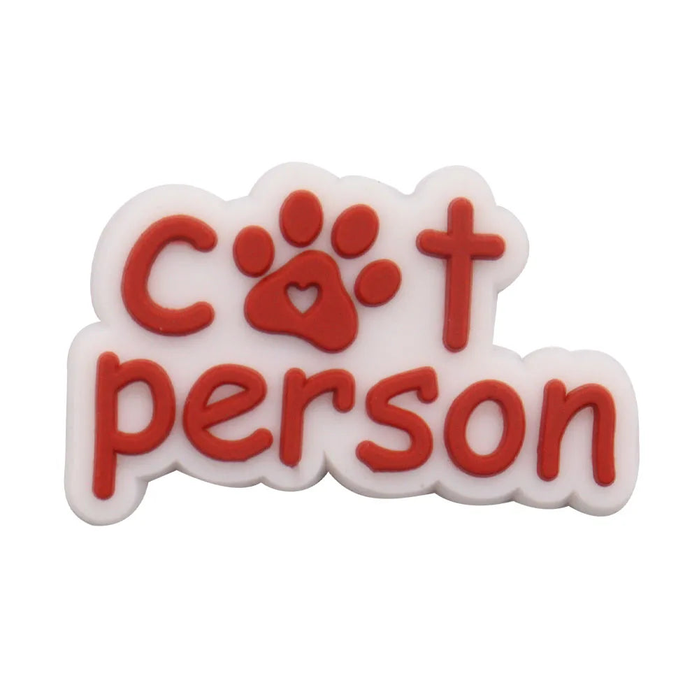 1-17PCS PVC Kawaii Animal Cat Mom Sandal Shoe Decoration Buckle Charms Fit Wristbands Hole Slipper Accessories Kid Xmas Gift
