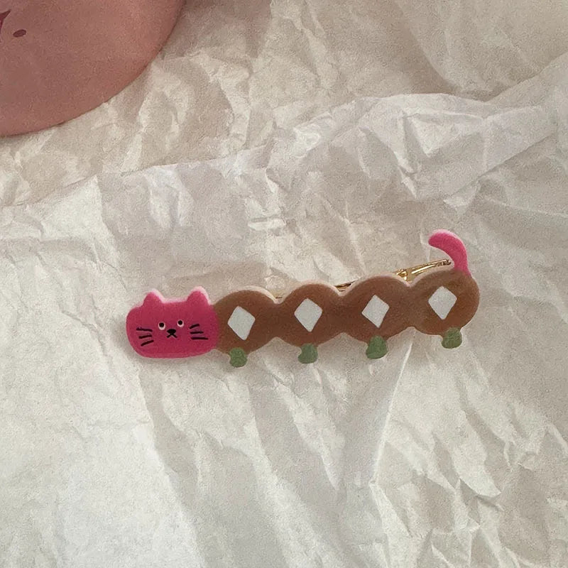 Cute long cat duckbill hair clip sweet girl heart bangs clip new Japanese and Korean cartoon headwear hair accessories for women