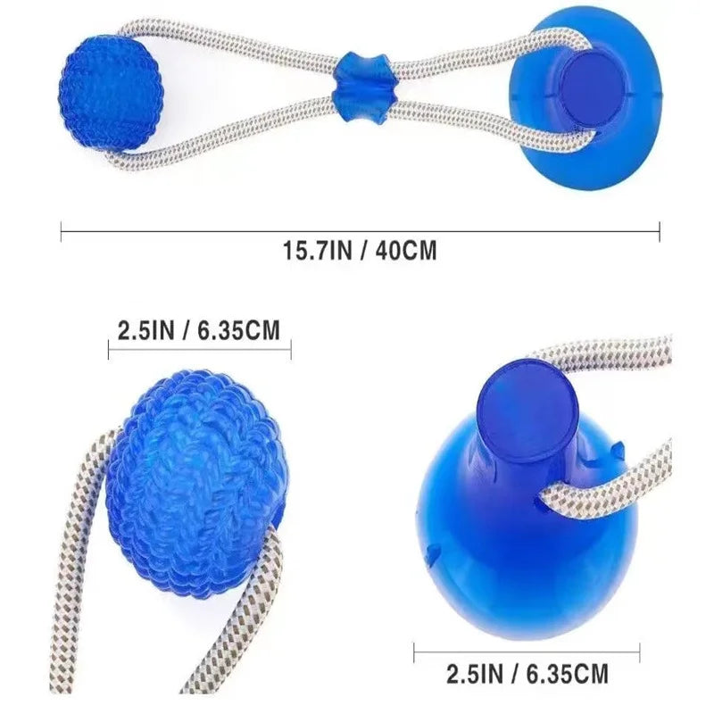 Rubber Suction Cup Dog Ball Pull Rope Interactive Chew Molar Toy Bite Resistant Teeth Clean Pet Play Training Relieve Boredom