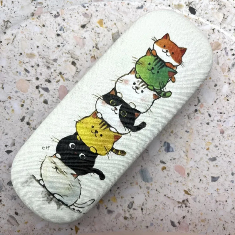 Cute Round-Headed Cat-Themed Contact Glasses Case Stylish and Convenient for Storing Prescription Sunglasses Glasses Storage Box