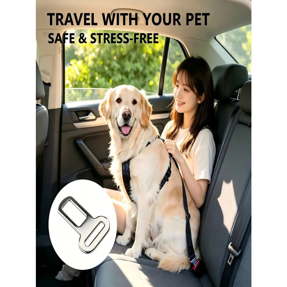 2/4/8 Pcs Pet Seatbelt Adapter Metal Car Seat Leash Clip Compatible with Truck Auto Safety Restraint Dog Travel Accessory