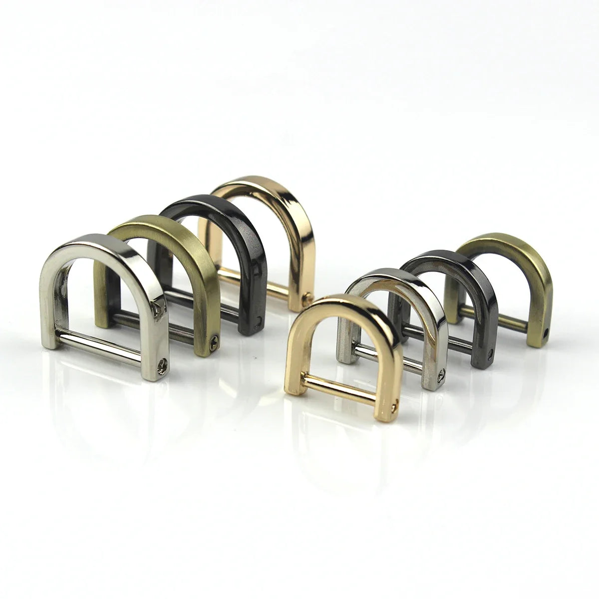 2pcs Metal D Ring Detachable Dee Rins Buckle Removable Shackle Clasp for Leather Craft Bag Strap Parts Pet Collar Accessories