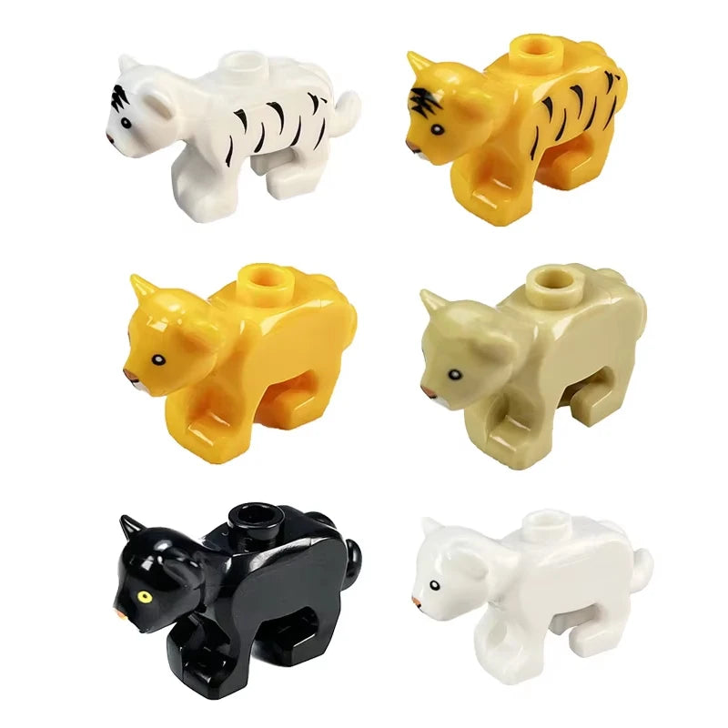 MOC Animal Scene Building Blocks Cats Dogs Sheep Pigs Chickens Eagle Parrots Dolphin Zoo Fram Accessories DIY Toys Bricks T14