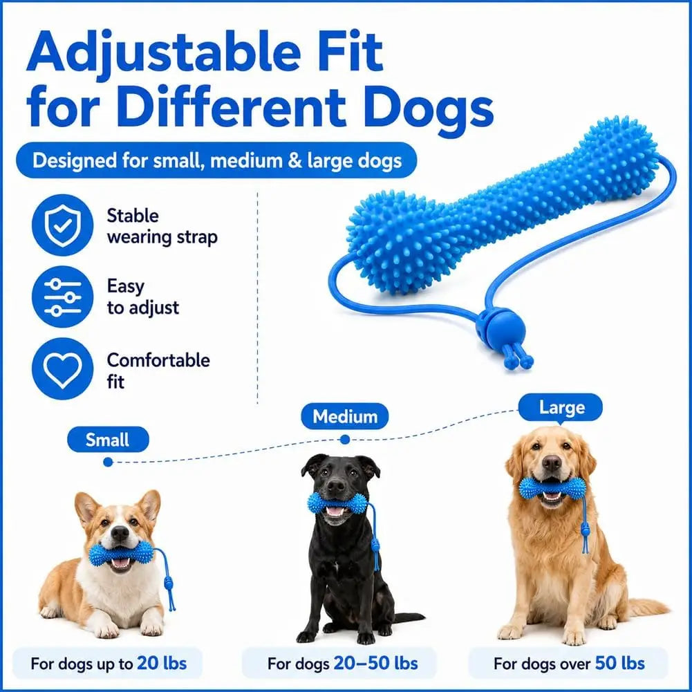 Dual Action Canine Dental Prop Dog Dental Chew Toy Helper For Easier Dog Teeth Brushing Oral Care Accessory