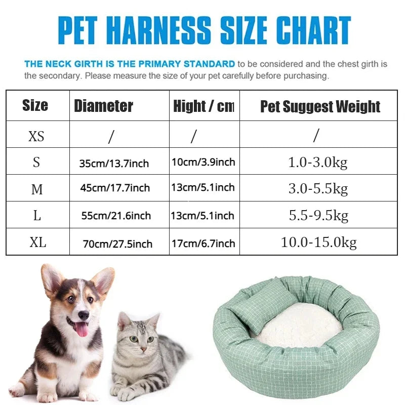 OUZEY Round Pet Cat Bed Comfortable Sleeping Dog Bed Soft Warm Pet Sofa Bed Washable Puppy Kitten Cushion Blankets Pet Products