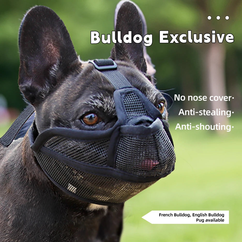 Dog Muzzle for Short-snouted Dogs Preventing Barking French Bulldogs Breathable Muzzle Prevent Accidental Ingestion Pet Products