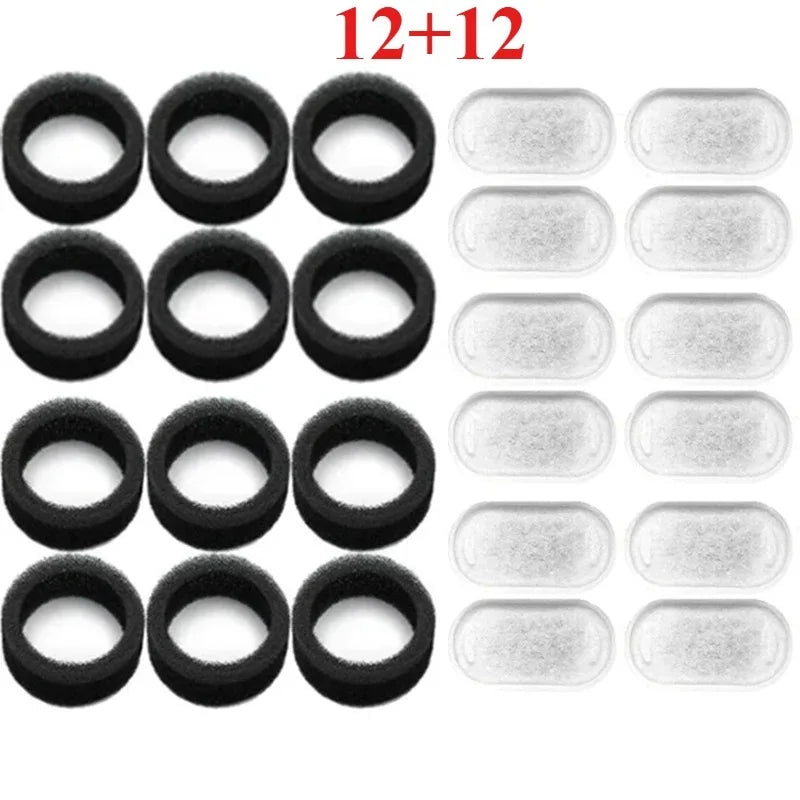 6/8/12/15PCS Cat Water Fountain Activated Carbon Sponge Filters for Stainless Steel Water Dispenser Pet Water Care Accessory