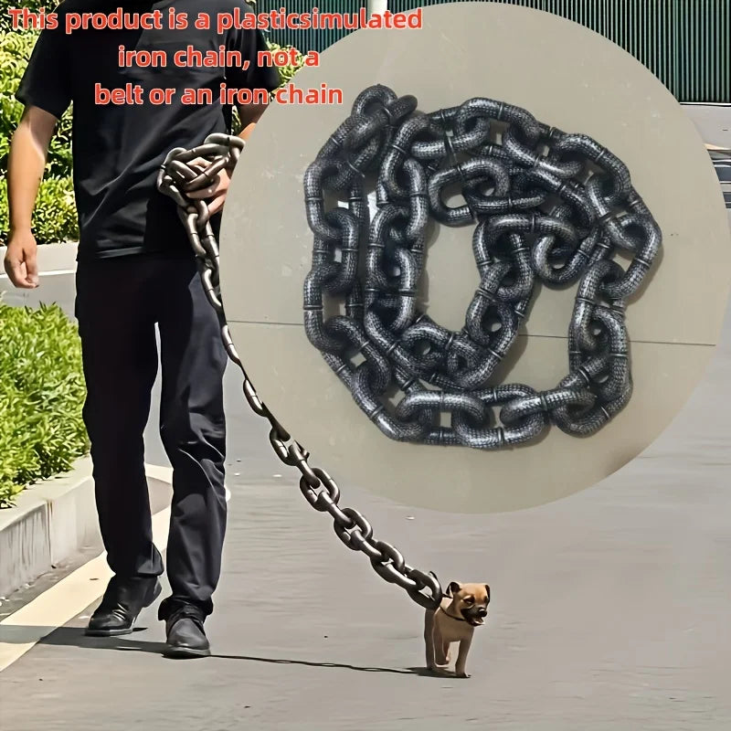 1Pcs 70inch Funny Dog Rope Prank Foam Chain Photo Props Durable Decoration Cute Dog Traction Rope Pet Supplies Accessories