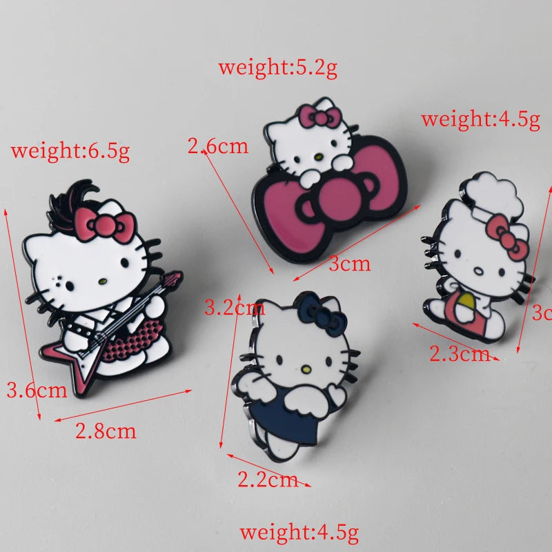 4pcs Cute Anime Kitten Cat Enamel Pin Cartoon Brooches Lapel Pins Badge Backpack Clothing Accessories Jewelry Gifts for Friends