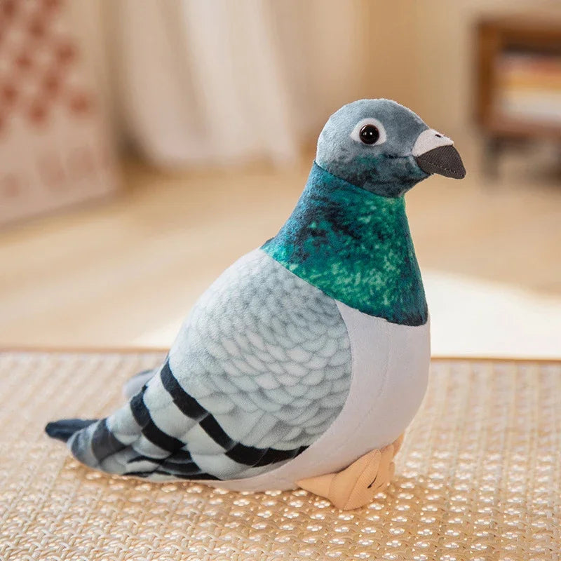 New Lifelike Bird Plush Toys Simulation White Green Pigeon Lovely Magpie Stuffed Animal Doll Photography Props Home Decor Gifts