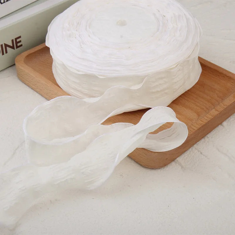 Cotton fabric plaid wavy edge lace barcode DIY headwear gift box clothing frame bow knot production material pet supplies ribbon